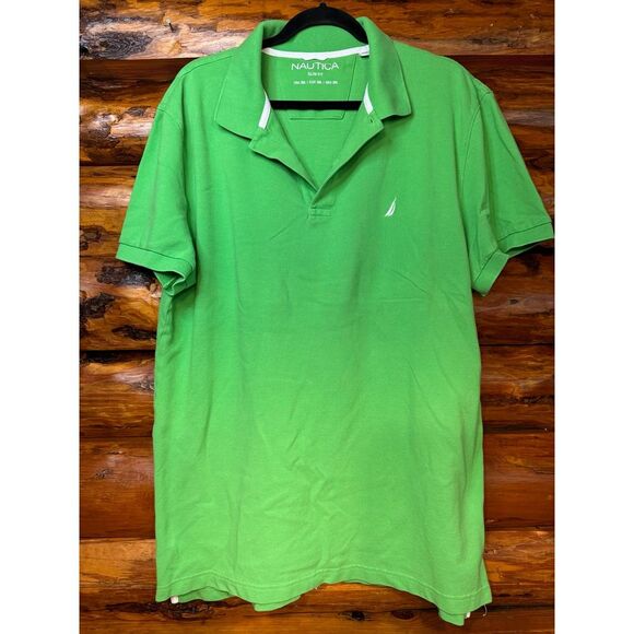 Nautica Neon Green Polo‎ Size XXL - Picture 1 of 5